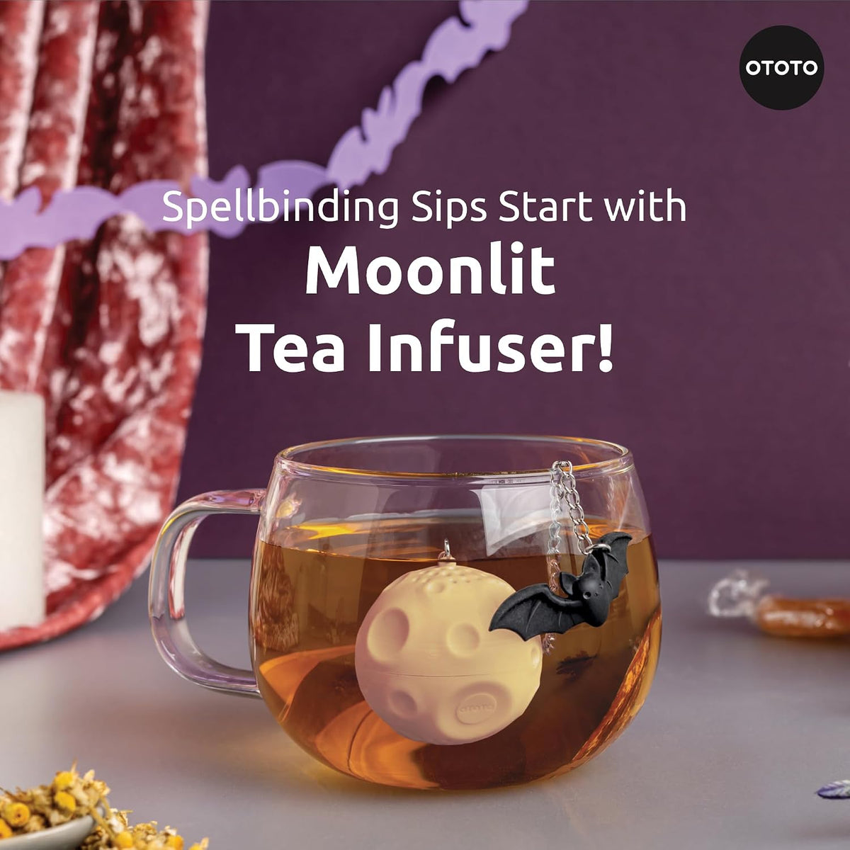 Cute Tea Infuser by OTOTO - Loose Leaf Tea Steeper, Tea Accessories, Tea Diffusers, Tea Infuser for Loose Leaf Tea, Tea Strainers, Cute Gifts, Tea Gift Set, Kitchen Gifts, Cooking Gadgets