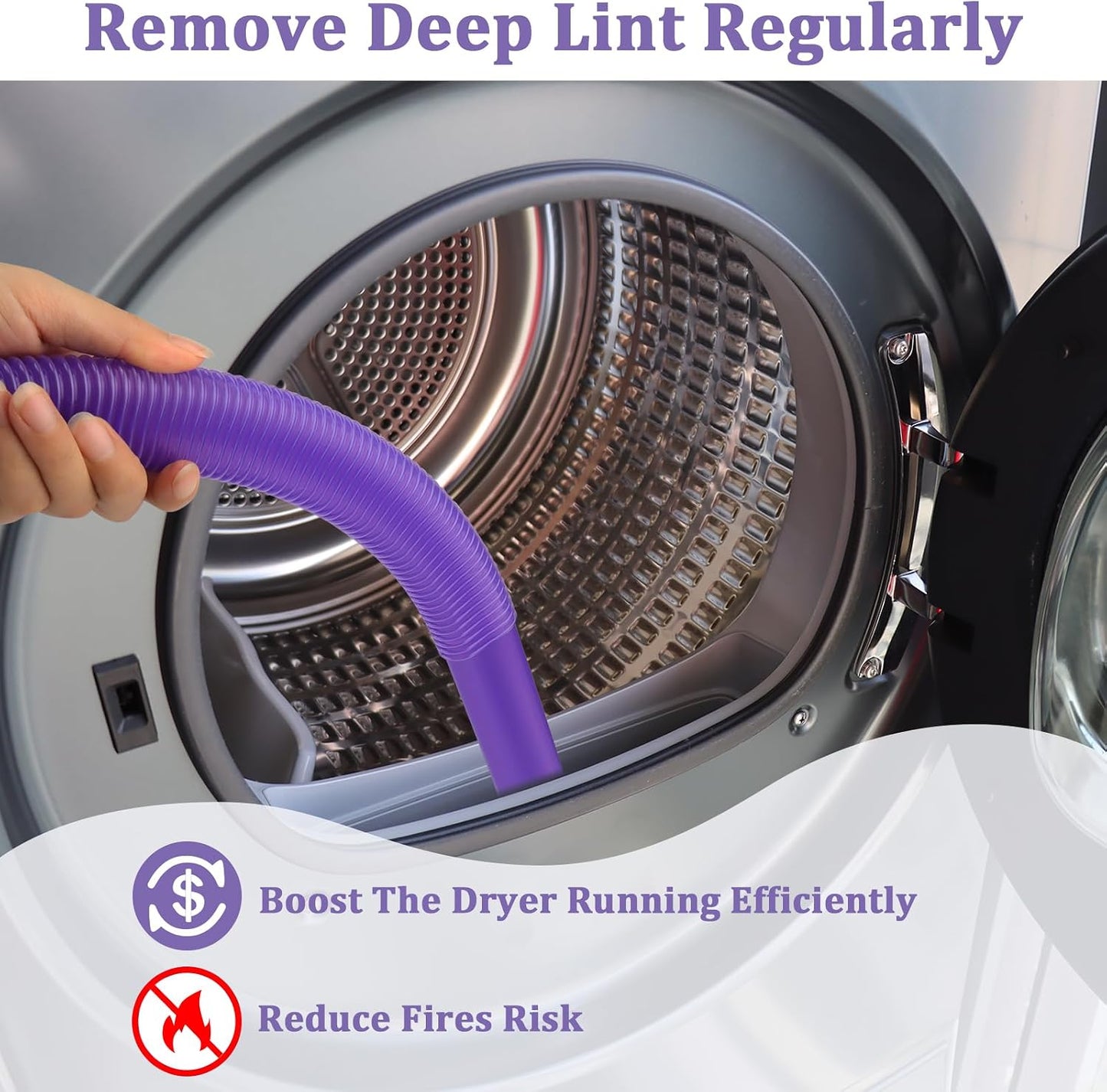 Dryer Vent Lint Vacuum Atttachments and Crevice Tool for Dyson | Gen 5 V15 V15s V12 V11 V10 V9 V8 V7 Detect Outsize Slim Absolute Cyclone Vacuum Dryer Lint Flexible Remove Tool Cleaner Kit