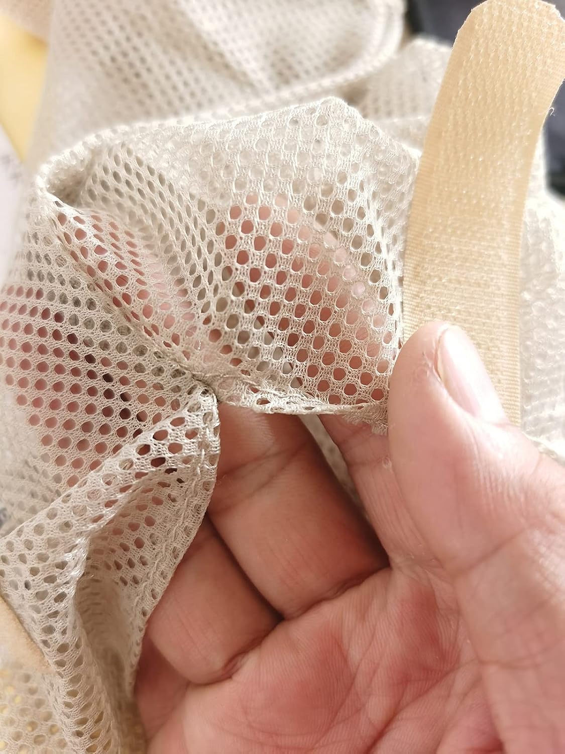 Hanging Mesh Storage 5Pack Potato & Onion Bags - Large Reusable Net Produce Bags (Beige)