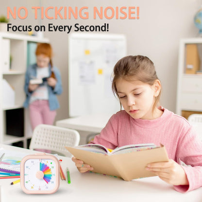 Visual Timer for Kids 60 Minute Countdown Timer Rainbow Disk Desk Timer Clock for Classroom Study Office Kitchen with Silent Operation (Purple)