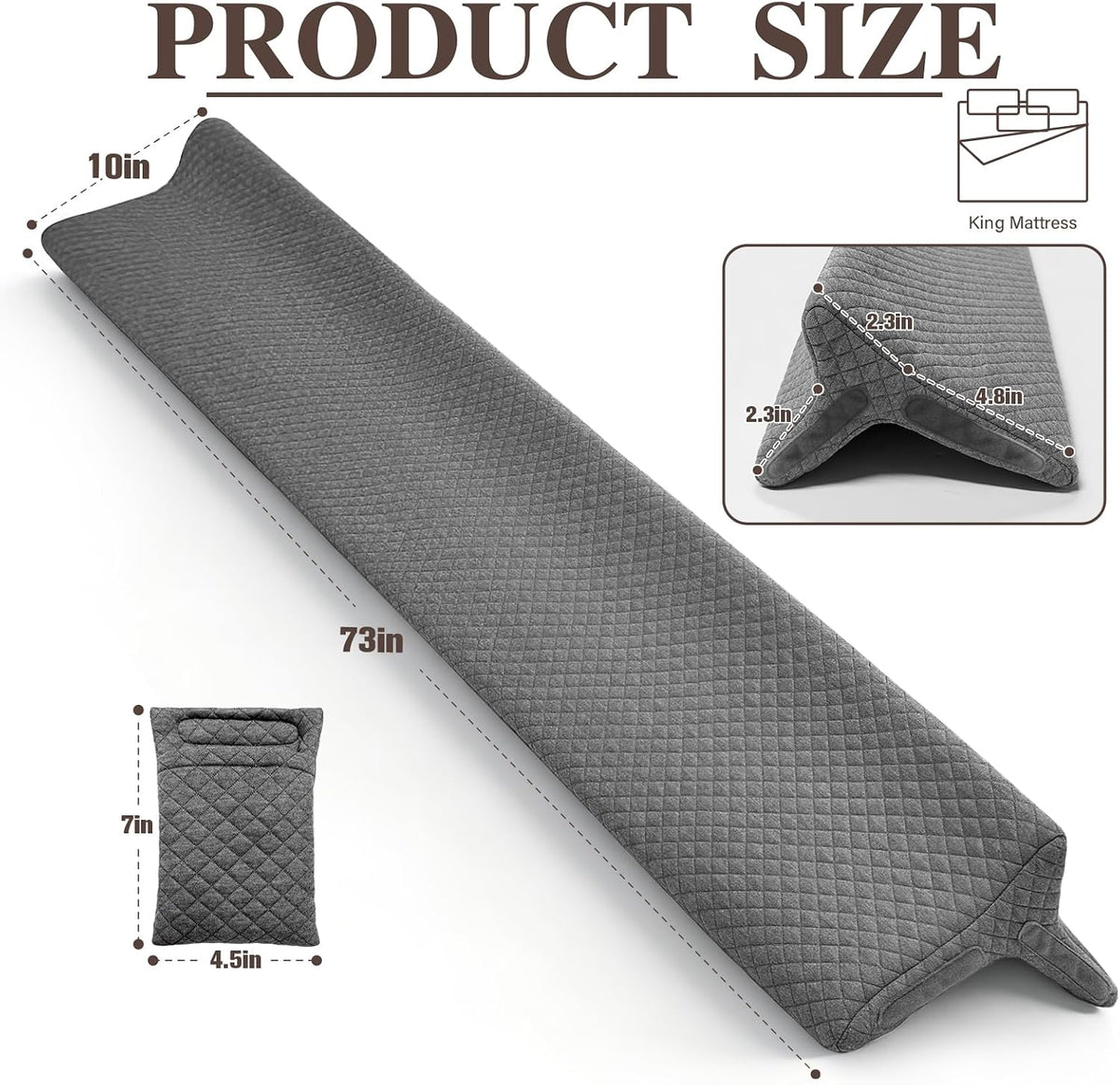JZHLLA Triangle Bed Gap Filler King, Prevent Items from Falling