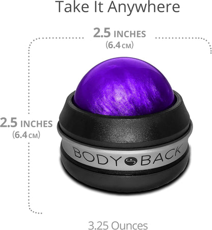 Body Back Massage Roller Ball - Body & Neck Massager for Muscle Recovery | FSA Eligible 360° Rolling Ball Massager For Sore Muscles, Handheld Massage Roller Ball For Full Body Tension Relief, Purple