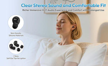 Invisible Mini Sleep Earbuds Bluetooth Wireless for Side Sleeper Small Ears