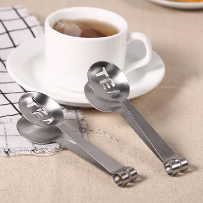 Tea Bag Squeezer,12cm Stainless Steel Tea Bag Holder,Tea Bag Tong Tea Bag Spoon Tea Bag Strainer Clip for Home Kitchen