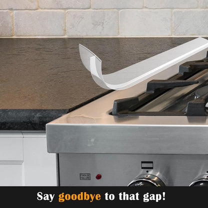 Silicone Stove Counter Gap Cover - 25 Inch Gap Filler 2 Pack Black | Long gap filler seals spills between kitchen appliances Stovetop oven countertop; stove gap cover, gas stove side gap covers