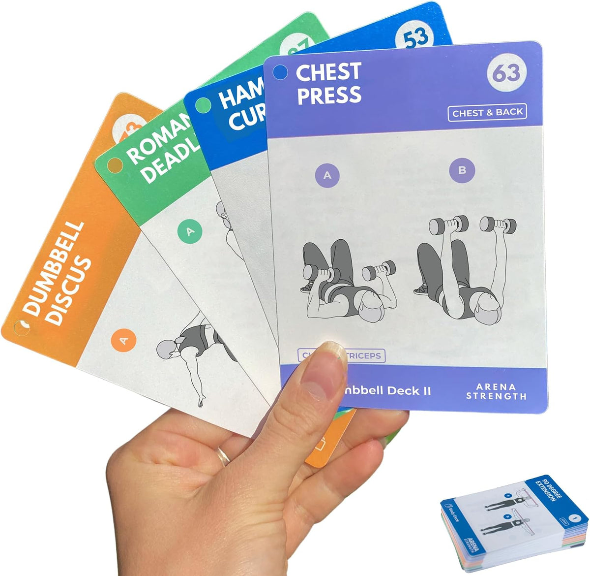 Arena Strength Workout Cards - Instructional Fitness Deck for Booty Band Workouts, Beginner Fitness Guide for Resistance Band Training Exercises at Home. Includes Workout Routines.
