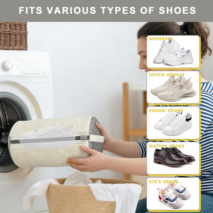 2PCS Shoe Washing Machine Bag With Zipper,Heavy Duty Shoe Washing Bag,Grey | sneaker washing machine bag,sneaker bag for washing machine,laundry shoe bag for washing machine,tennis shoes washing bag