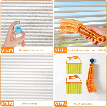 10 Pcs Venetian Window Blind Cleaner Duster Tool Set, Mini Blind Cleaner Duster Brush, Hand Held Air Conditioner Shutters Duster, Dirt Cleaner for Blind, Fan, Air Conditioner, Window Groove Gap (Blue)