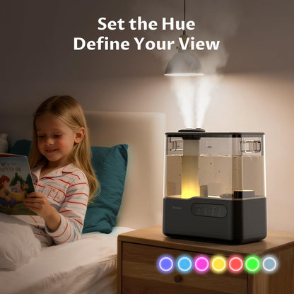 BREEZOME 5L Cool Mist Humidifier for Bedroom 7-Color Mood Light Quiet 25dB
