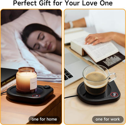 Coffee Mug Warmer for Desk, Cup Warmer with Temp Display & Timer | Coffee cup warmer plate with adjustable temperature, auto shut-off timer and mug sensor; also heats tea, milk and candle wax.
