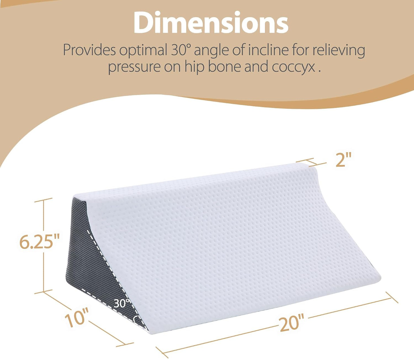 Body Positioner Wedge Pillow for Side Sleeping Support | Back and Leg Support, Body Positioning, Pregnancy Support, Ankle Elevation, Memory Foam, Machine Washable Cover