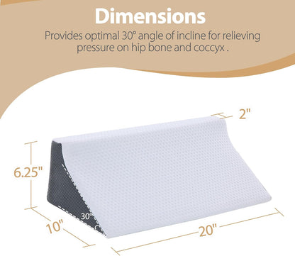 Body Positioner Wedge Pillow for Side Sleeping Support | Back and Leg Support, Body Positioning, Pregnancy Support, Ankle Elevation, Memory Foam, Machine Washable Cover