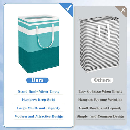 BlissTotes 3-Pack Laundry Basket, Collapsible Laundry Hamper, Grey, 75L | Laundry Clothes Hamper, Hampers for Bedroom, Freestanding Hamper with Handles, Clothes Laundry Basket