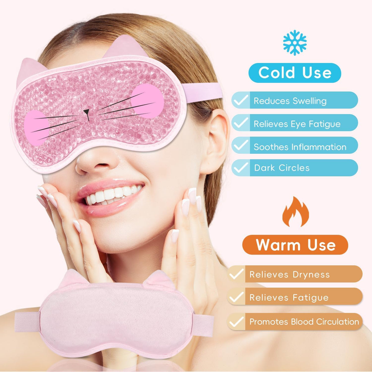 my novel things Cooling Eye Mask and Plush Sleep Mask for Woman 2PCS