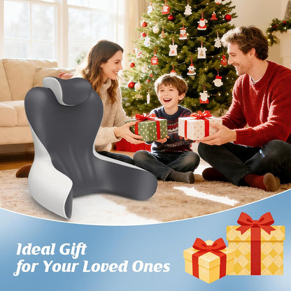 22" XL Reading Pillow Sitting in Bed,Back Support & Armrests(Grey & Blue)