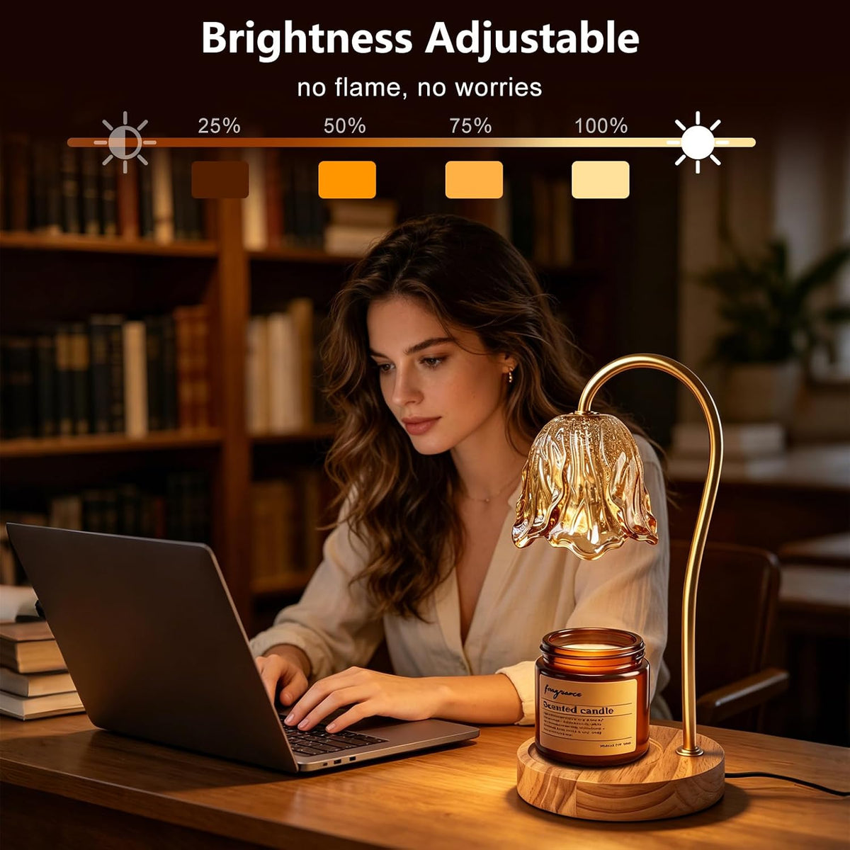 COCOBELA Candle Warmer Lamp with Timer with 2 Bulbs Floral Light Dimmable