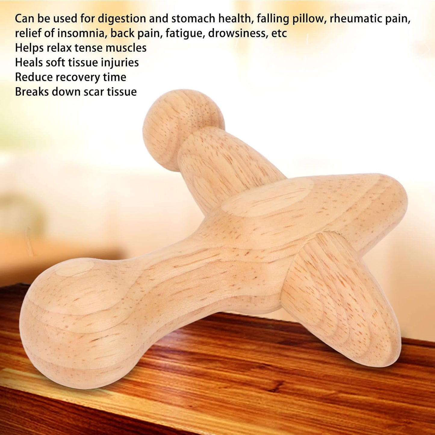 Trigger Point Massager Tool, Wood Deep Tissue Acupressure Massage Tools for Full Body Relaxing, Handcrafted Thumb Saver Massager
