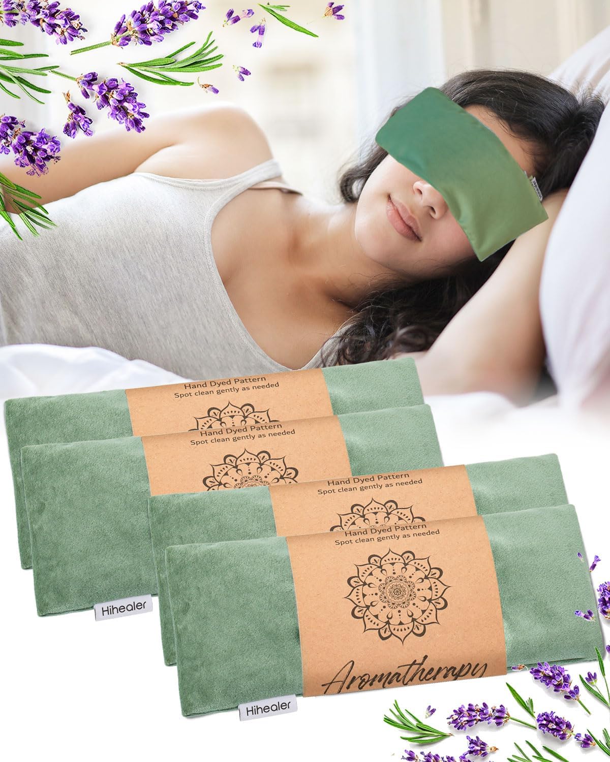 Hihealer Lavender Eye Pillow for Sleeping, Weighted Eye Mask for Spa, Yoga