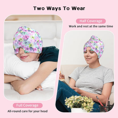 my novel things Migraine Relief Cap, Ice Headache Relief Mask Cold Cap Set