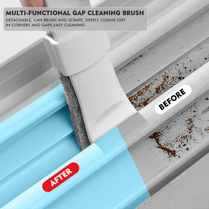 Home Detail Cleaning Kit, Crevice Cleaning Brush, 5-in-1 Detail Duster, Replacement Pads, Microfiber Sleeves and Storage Bag for Window Tracks, Air Vents, Kitchen and Bathroom
