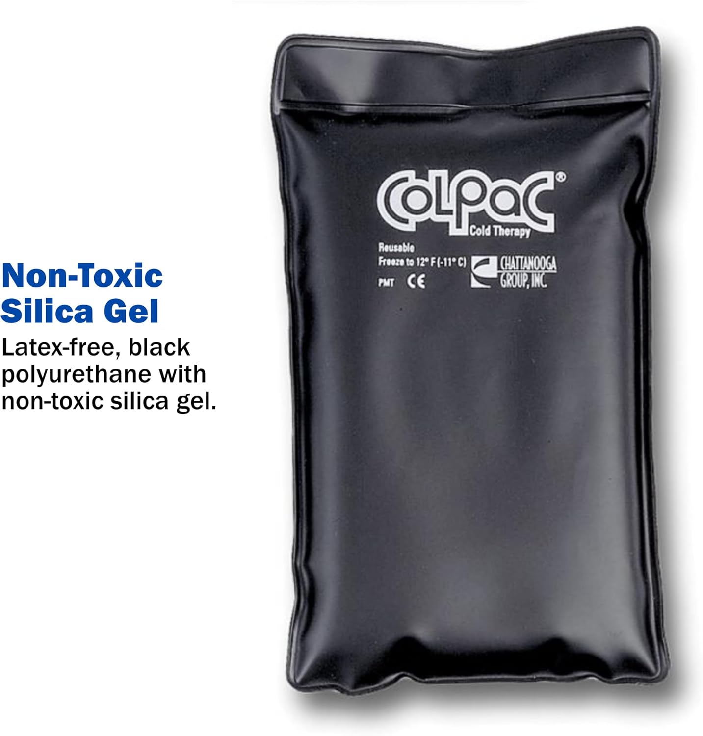Chattanooga ColPac, Reusable Gel Ice Pack, Cold Therapy for Neck, Shoulder, Upper Back for Headaches, Inflammation, 23" Neck Contour, Blue Vinyl, with a Lumintrail Drawstring Bag