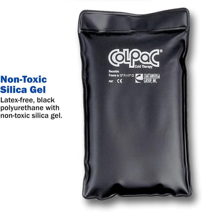 Chattanooga ColPac, Reusable Gel Ice Pack, Cold Therapy for Neck, Shoulder, Upper Back for Headaches, Inflammation, 23" Neck Contour, Blue Vinyl, with a Lumintrail Drawstring Bag