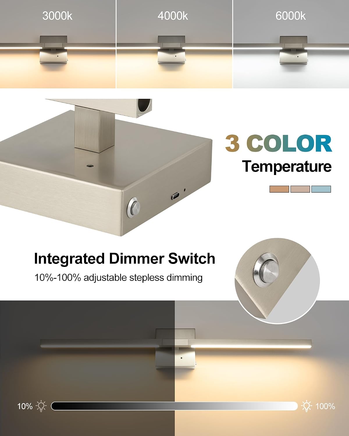 Rayogale Black Battery Operated Wall Sconce with Remote Control 8000mAh