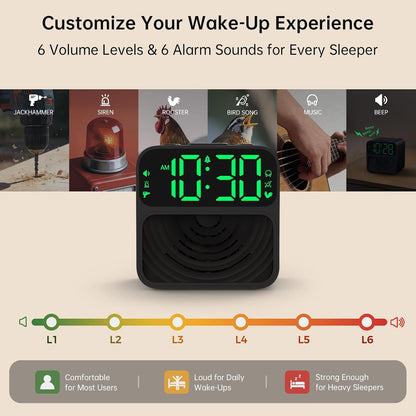 AuroraCalm Extra Loud Alarm Clock for Heavy Sleepers with 115dB Alarm