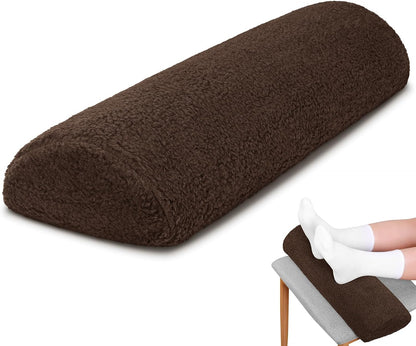 Sintuff Recliner Leg Rest Cushion Sofa Footrest Pillow with Cover Half Moon Bolster Pillow Under Knee Pillow for Sleeping On Back Alleviating Pain, 19.7 x 8 x 3.5 Inch (Coffee)