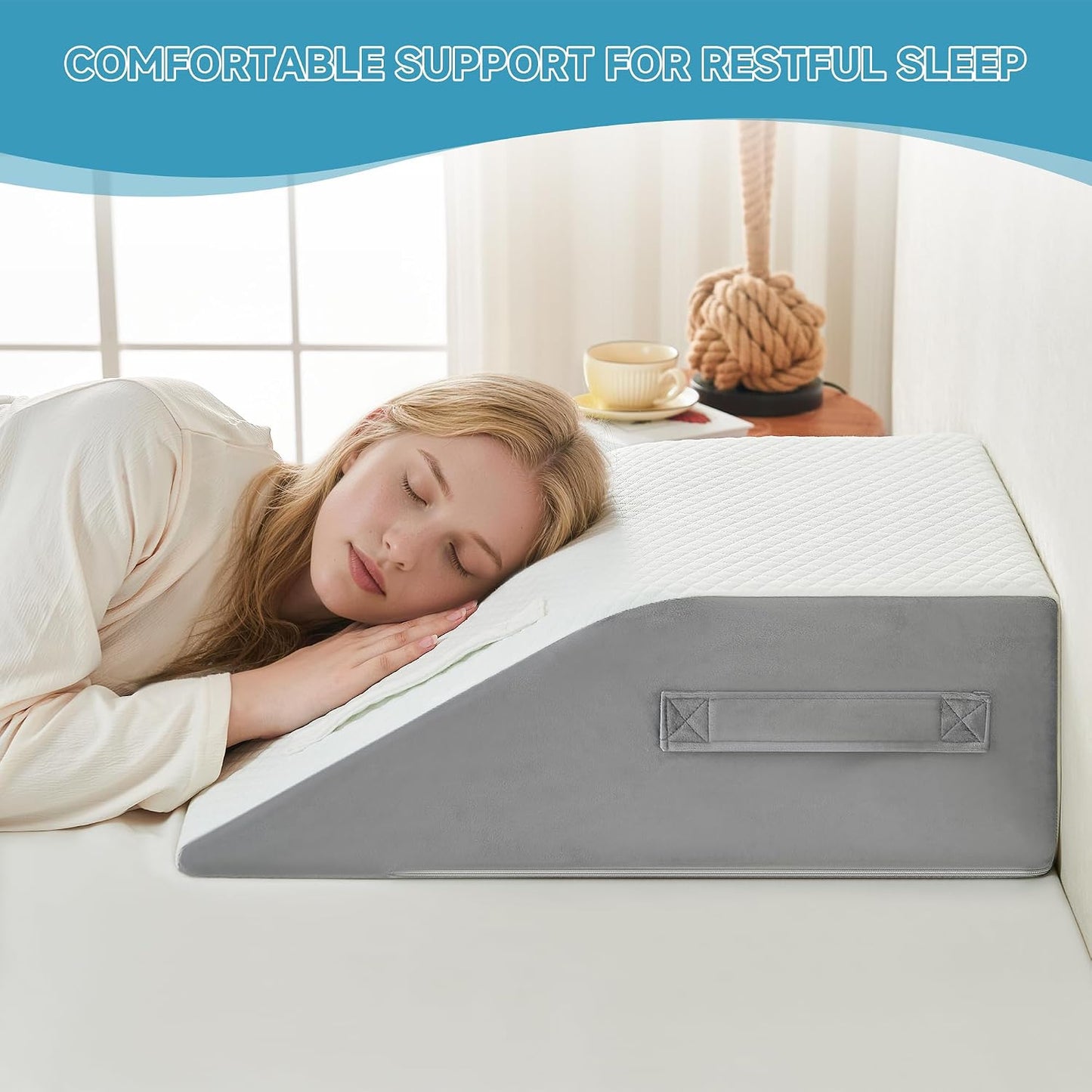 Yojoker Leg Elevation Pillows for Swelling, Memory Foam Wedge Pillow for Legs Blood Circulation, Leg Elevation Pillows for After Surgery, Knee Wedge Pillow for Sleeping Back Hip Ankles Relief