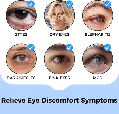 Heated Eye Mask for Dry Eyes, Cordless Warm Eye Compress, 4 Heat Levels, 4-Level Timing, 1000mAh Rechargeable, Blepharitis, Styes, Washable Cover, Travel, Gifts for Family(Black)