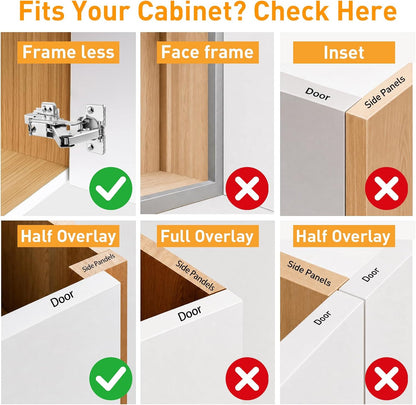 Cabinet Hinge Repair Plate Kit, 12Pcs Hinges Repair Fixing Plates | Stainless Steel for Kitchen Cupboard Door Replacement Rust Resistant With Mounting Screw