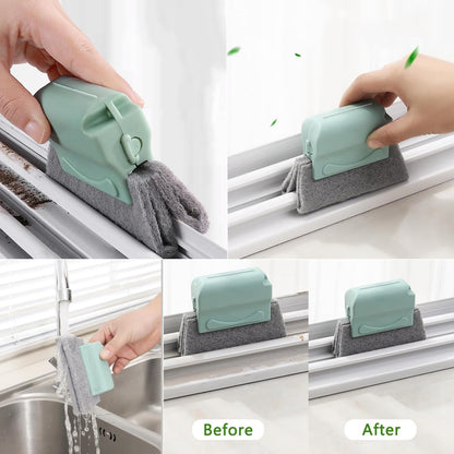 CRAFNEW 14Pcs Window Track Cleaning Tools, Groove Gap Cleaning Brush Kit | Crevice cleaner for window tracks, sliding doors, tile grout, AC vents, keyboards, window sills, shower tracks, car air vents