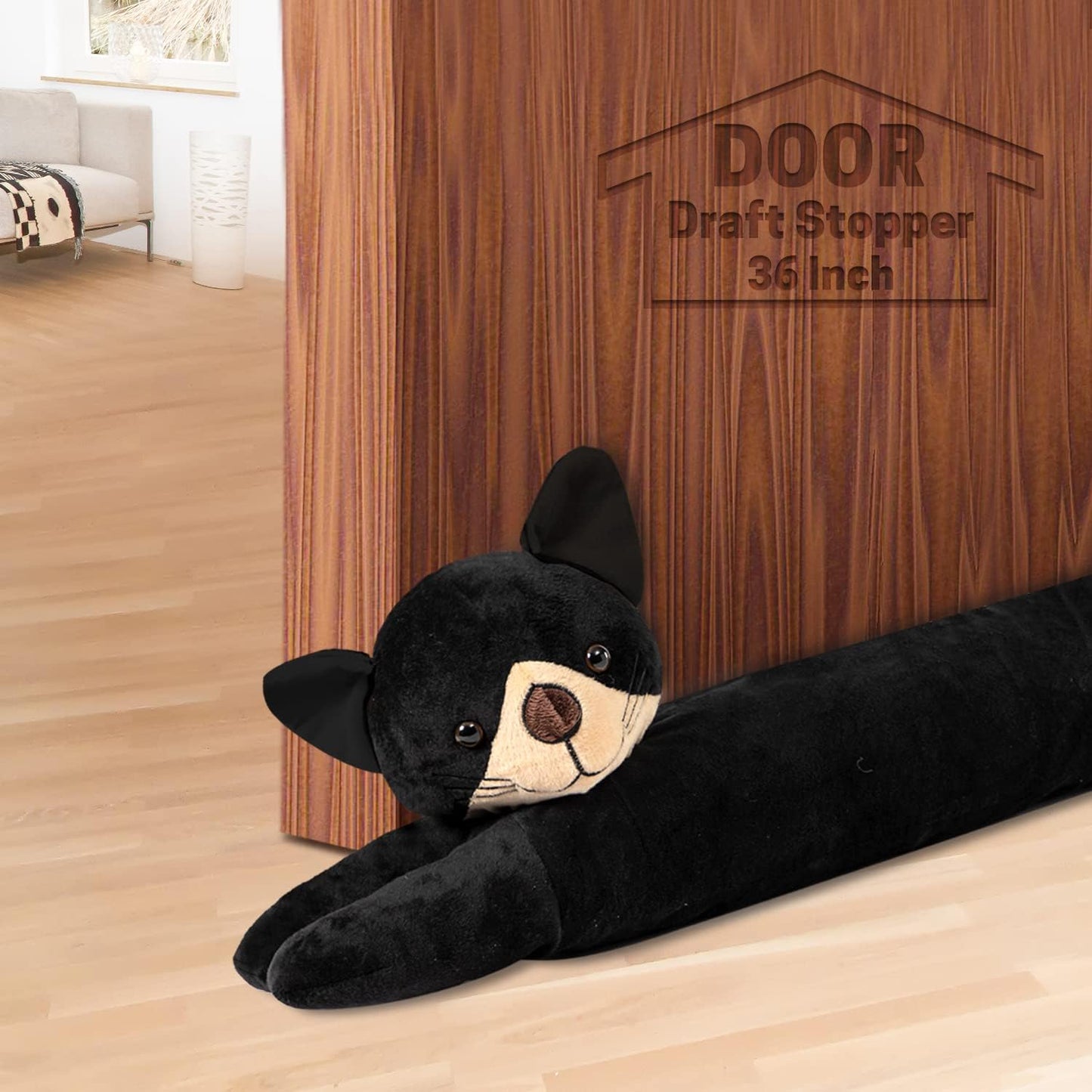 SWISSELITE 36 Inch Under Door Stopper, Decorative Door Noise Blocker | Weighted 3.2 Pounds Animal Air Draft Stopper Soundproof Energy Saver for Door & Window
