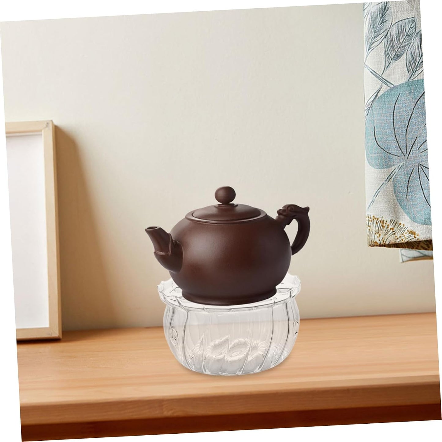 Cabilock Glass Teapot Warmer with Tealight Holder Heat Resistant Candle Base for Teapots Versatile Glass Construction for Tea Coffee and Soups and Multifunctional Kitchen Accessory