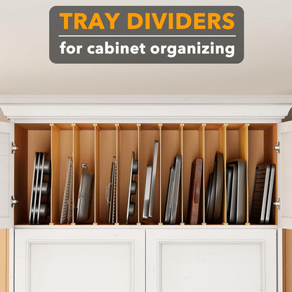 SpaceAid 6 Pack Tray Dividers for Cabinets, Pressboard Kitchen Cookie Baking Sheet Organizer for Cabinet, Vertical Pan and Trays Organizers for Pantry Storage