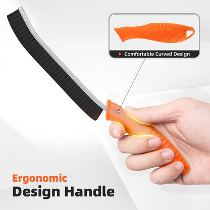 FOOGWEE Hard Bristle Crevice Cleaning Brush - Cleaning Tools for Household Use, Multifunctional Gap Cleaning Supplies for Kitchen, Bathroom, Toilet, Window, Vehicle, Faucets, Grout, Home (Black)