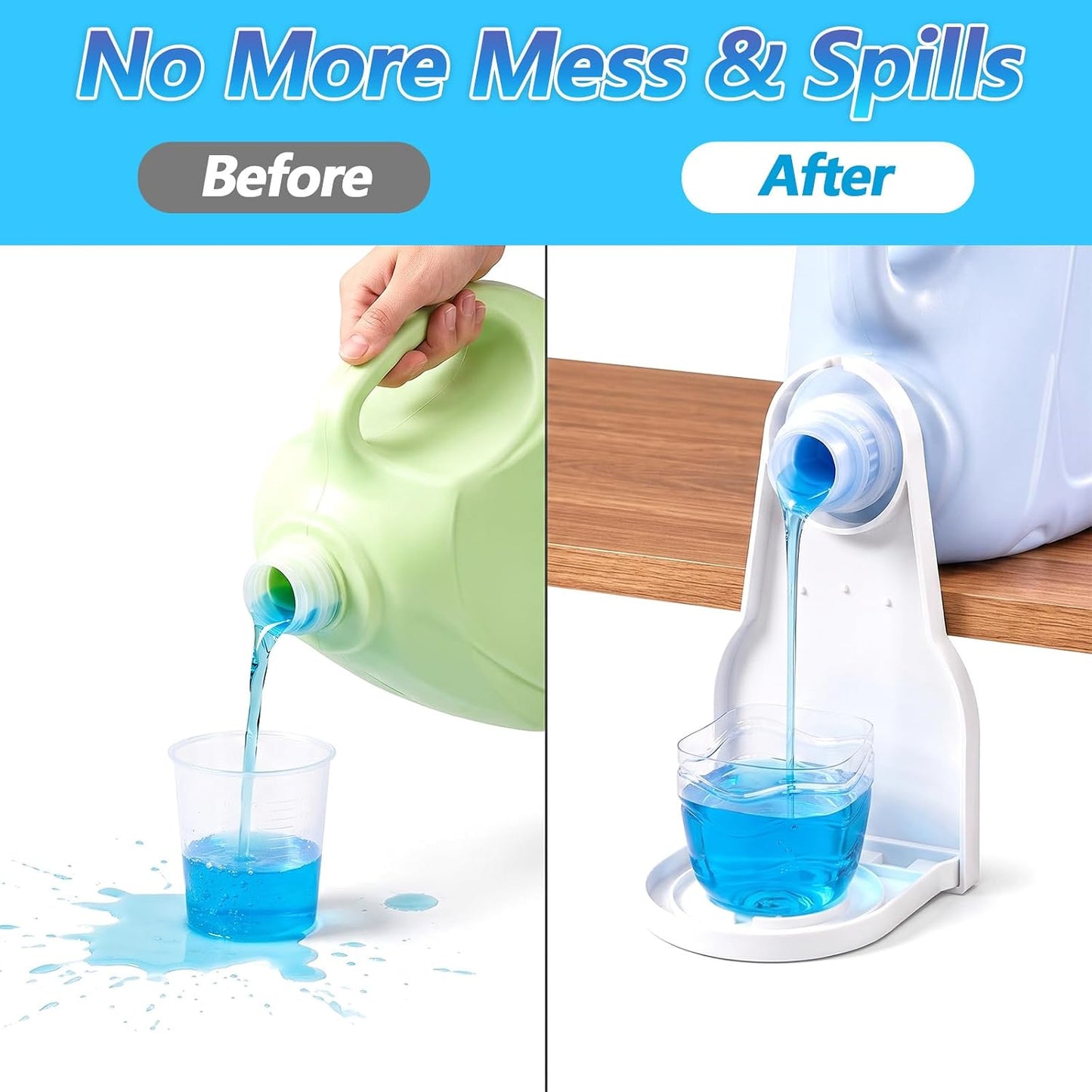 3PCS Laundry Detergent Cup Holder, Ymapinc Detergent Dispenser Drip Catcher | Detergent Cup Holder for Fabric Softener, Mess-Free Tray for Laundry Rooms, No Leaks Or Drips, Easy to Clean & Space-Saving