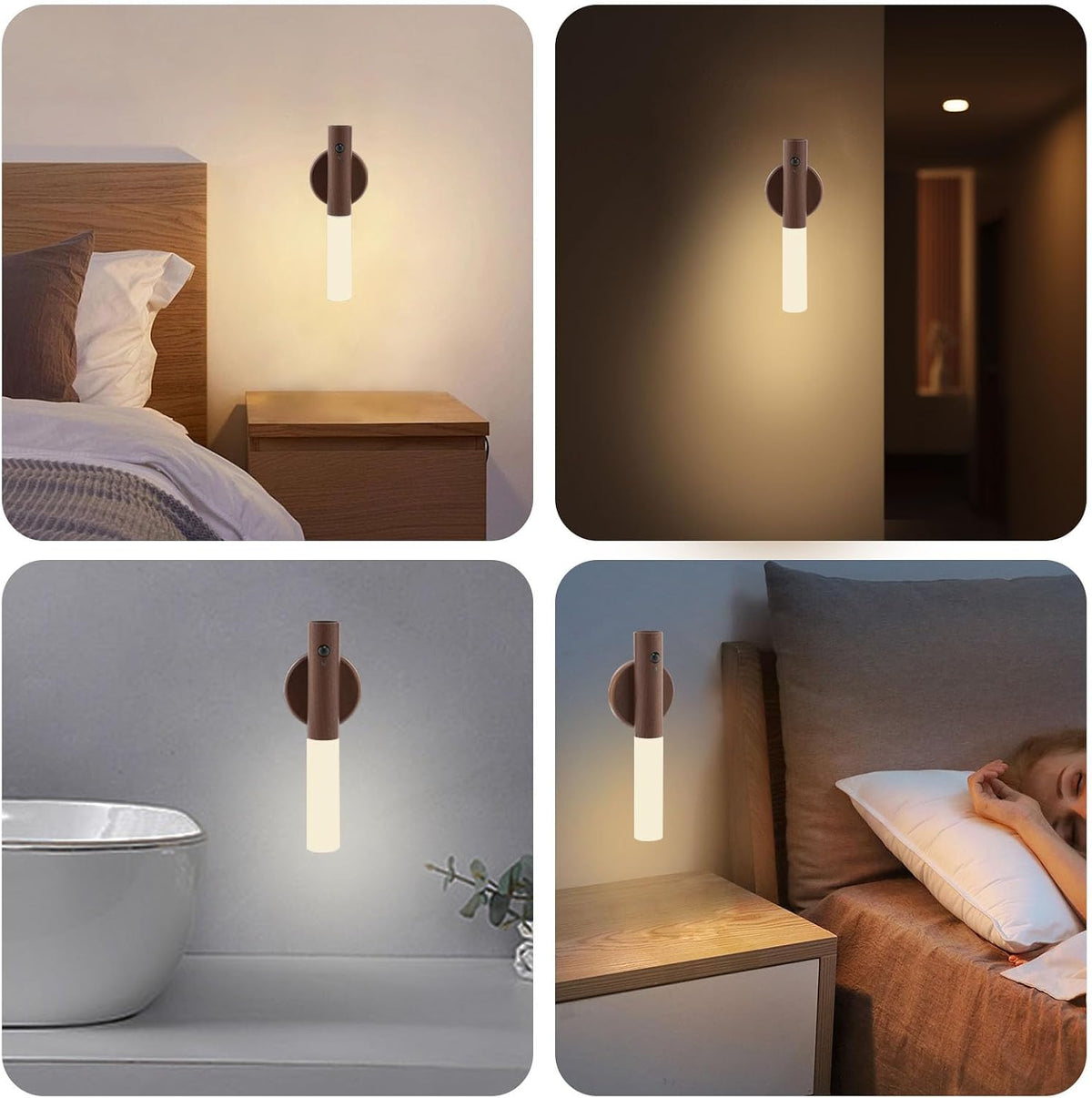 LANDGOO Motion Sensor Wall Sconce, Rechargeable, Night Lights, Warm White