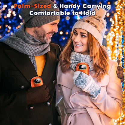 Electric Hand Warmers Rechargeable with Flashlight, LED Display, 17Hrs Warmth, Dual-Side 4 Levels Fast Heating Portable Pocket Heater for Hunting, Camping, Golf, Outdoor, Gifts for Women/Men