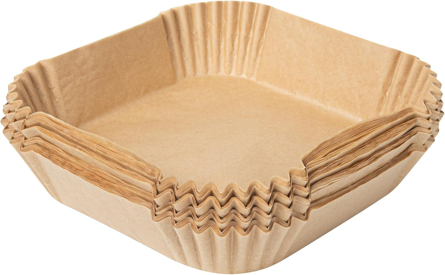 Restaurantware-Pastry Tek 8.1 x 5.5 x 1.8 Inch Air Fryer Liners, 100 Rectangle Air Fryer Baskets - No-Stick Silicone Coating, Unbleached, Food-Grade Paper Liners, For Steamer, Microwave, Oven