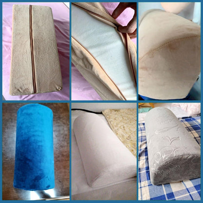 Half Moon Bolster Pillow for Legs, Knees, Lower Back and Head, Lumbar Support Pillow for Bed, Sleeping | Semi Roll for Ankle and Foot Comfort - Machine Washable Cover(@10,42x18x10cm/16.5x7x4in)