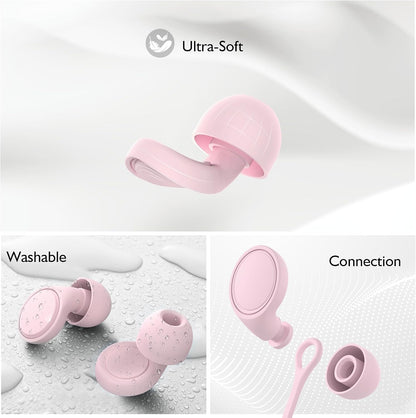 Jayine 2 Pairs Ear Plugs for Sleeping, Soft Full Silicone Ear Plugs for Noise Reduction 25dB, Reusable Hearing Protection Earplugs for Concert, Focus, Noise Sensitivity, 8 Ear Tips in S/M/L - Purple