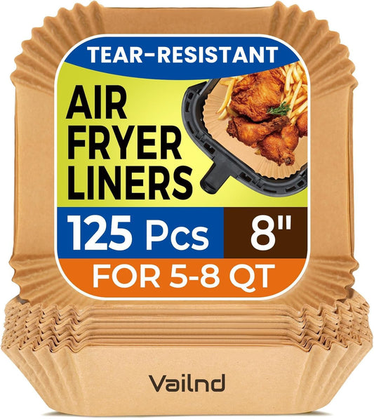 8 Inch Square Air Fryer Liners Disposable for 5-8QT, Parchment Paper