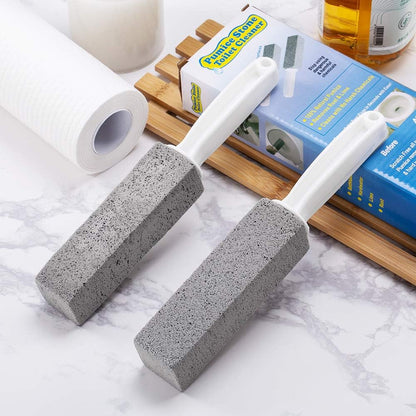 Kadden 2 Pack Pumice Stone Toilet Bowl Cleaner with Handle, Hard Water Ring Remover & Stain Scrubber for Bathroom, Pool, Sink and Tub, Ergonomic Heavy Duty Cleaning Tool