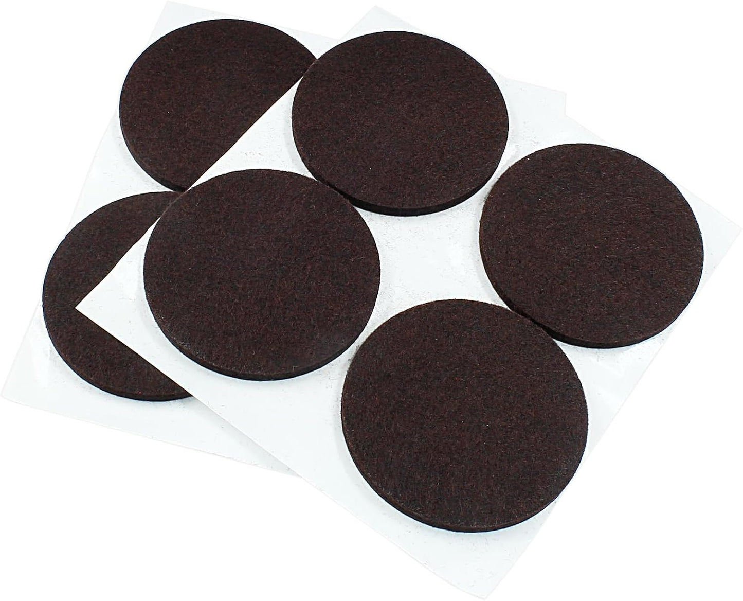 48 Pcs 1-1/2"/38mm Felt Furniture Pads Brown Round | Self Adhesive, 5mm Thick, Anti Scratch Floor Protectors, For Furniture Feet Chair Legs