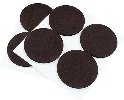 48 Pcs 1-1/2"/38mm Felt Furniture Pads Brown Round | Self Adhesive, 5mm Thick, Anti Scratch Floor Protectors, For Furniture Feet Chair Legs