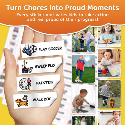 2 in 1 Upgraded Slider Morning/Bedtime Routine Chart for Kids Toddlers - Magnetic Kids Chore Chart for 2 Kids, Dry Erase Chore Chart for Kids, Visual Schedule for Kids with Cute Chore Stickers