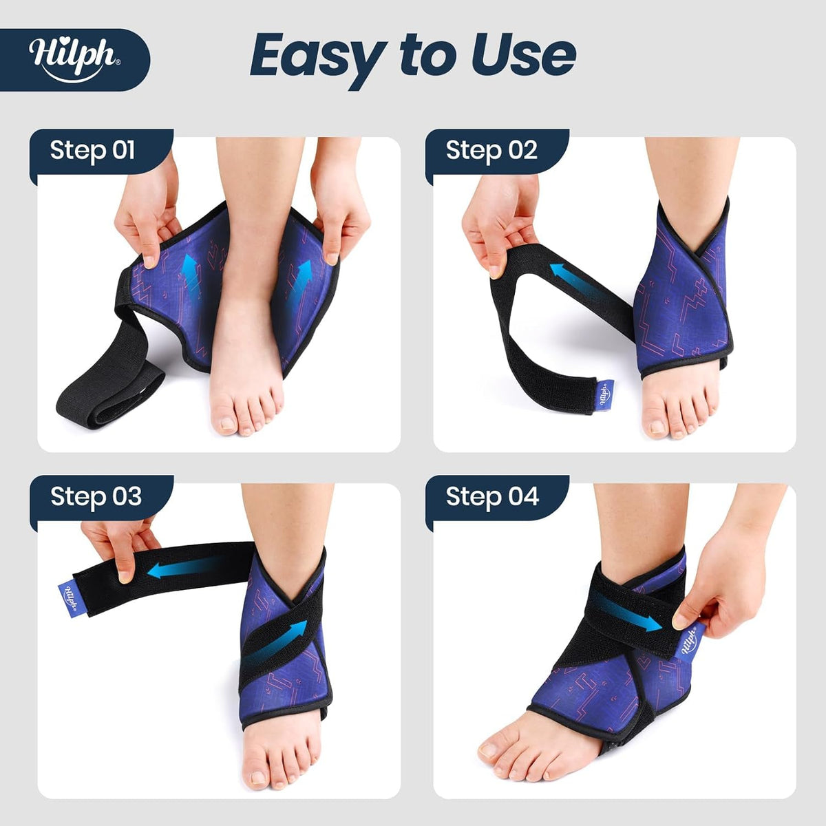 Hilph Ankle Heel Ice Pack Wrap for Swelling, Achilles Tendonitis, Sprain
