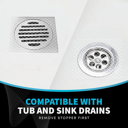 TubShroom 26 Pack Square Disposable Drain Cover - Hair Catcher Mesh Sticker Strainers for Shower Bathtub and Bathroom - Hair Catcher Sticker Drain Protector - Half Year Supply